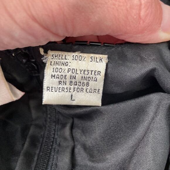 Vintage 80s Laurence Kazar Beaded Shortsleeve Black Formal Cocktail Dress Large - Picture 8 of 16